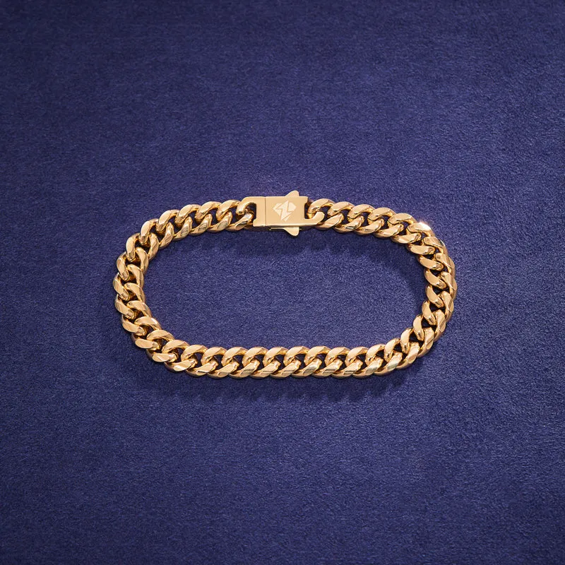 8mm Miami Cuban Link Bracelet in Yellow Gold