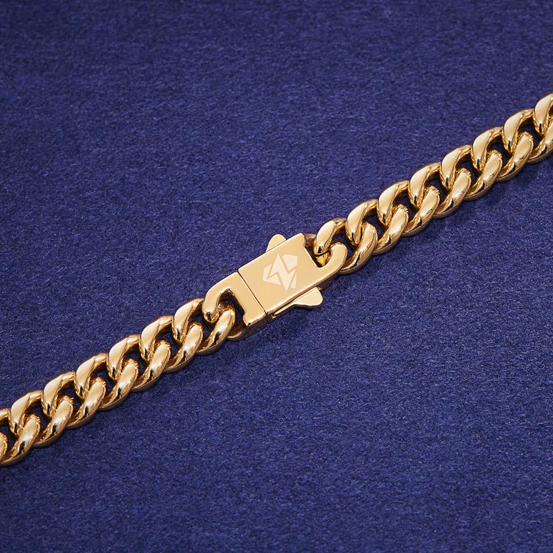 8mm Miami Cuban Link Bracelet in Yellow Gold