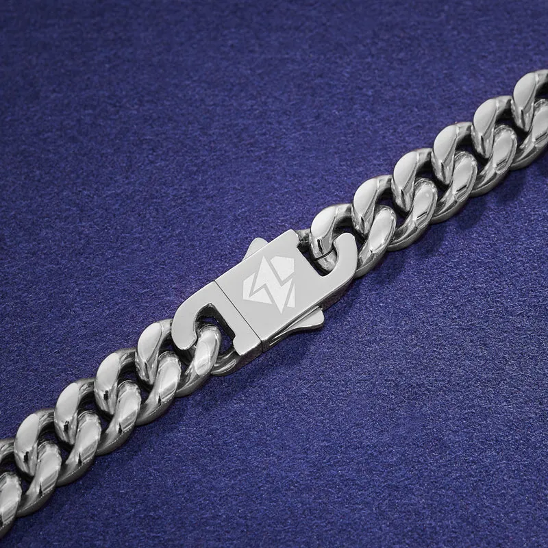 12mm Miami Cuban Link Chain in White Gold