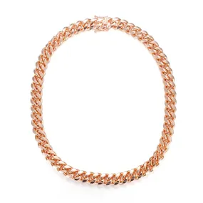 14mm Miami Cuban Link Chain in Rose Gold