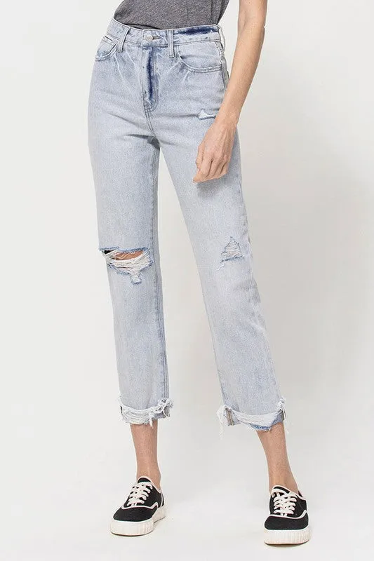 SUPER HIGH RELAXED CUFFED STRAIGHT JEAN