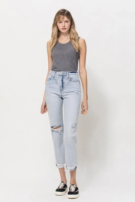 SUPER HIGH RELAXED CUFFED STRAIGHT JEAN