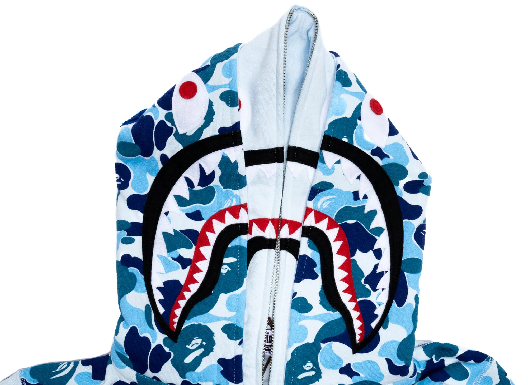 A Bathing Ape ABC Camo Double Shark Full Zip Hoodie in Blue xld