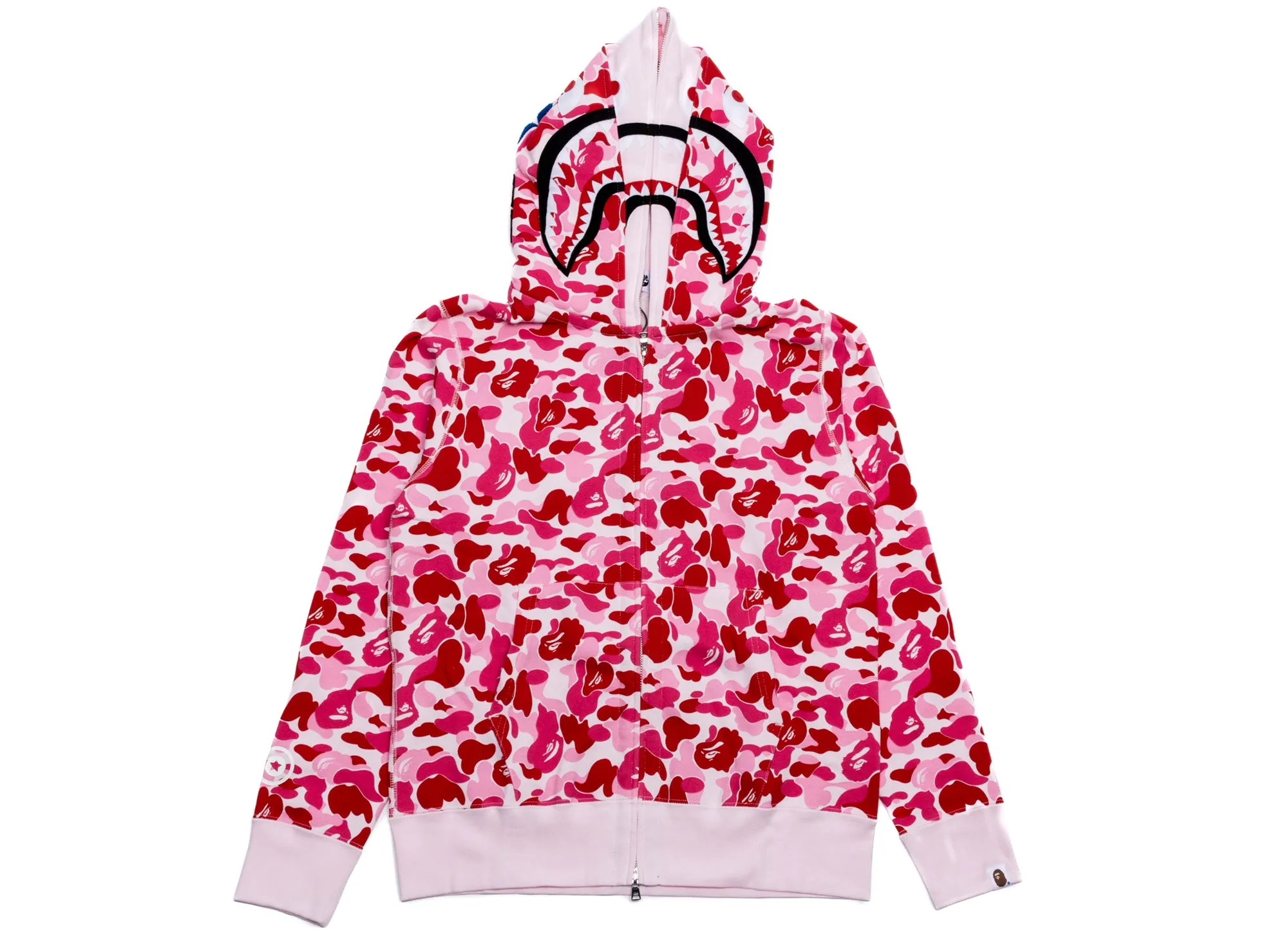 A Bathing Ape ABC Camo Double Shark Full Zip Hoodie in Pink xld