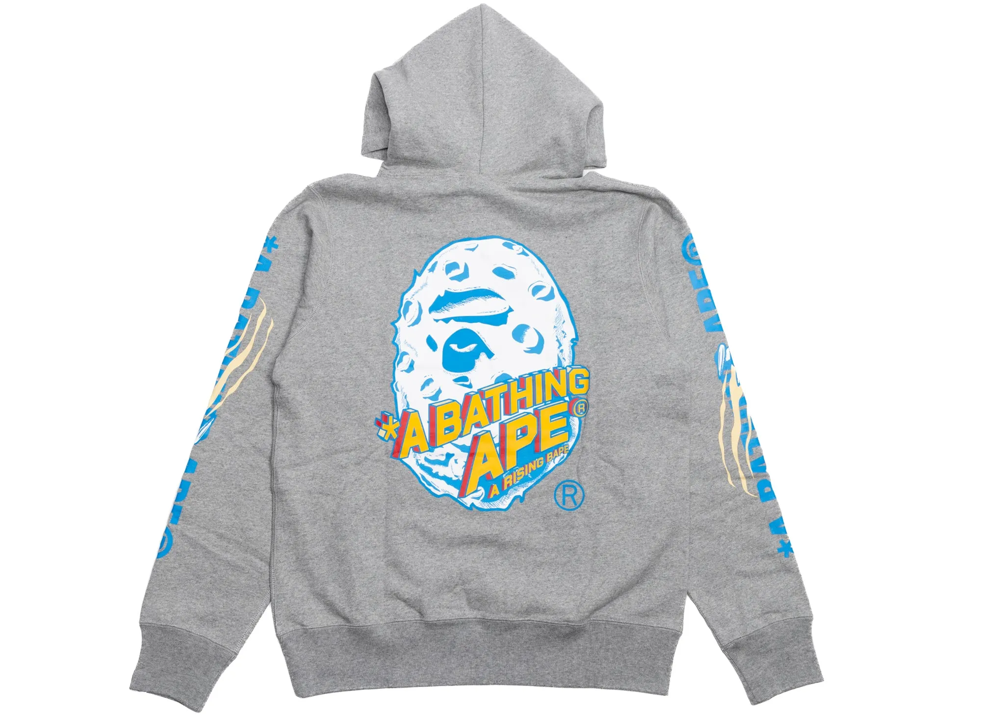 A Bathing Ape Moon Ape Head Pullover Hoodie in Grey