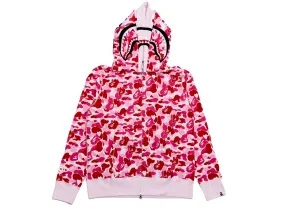 A Bathing Ape ABC Camo Double Shark Full Zip Hoodie in Pink xld