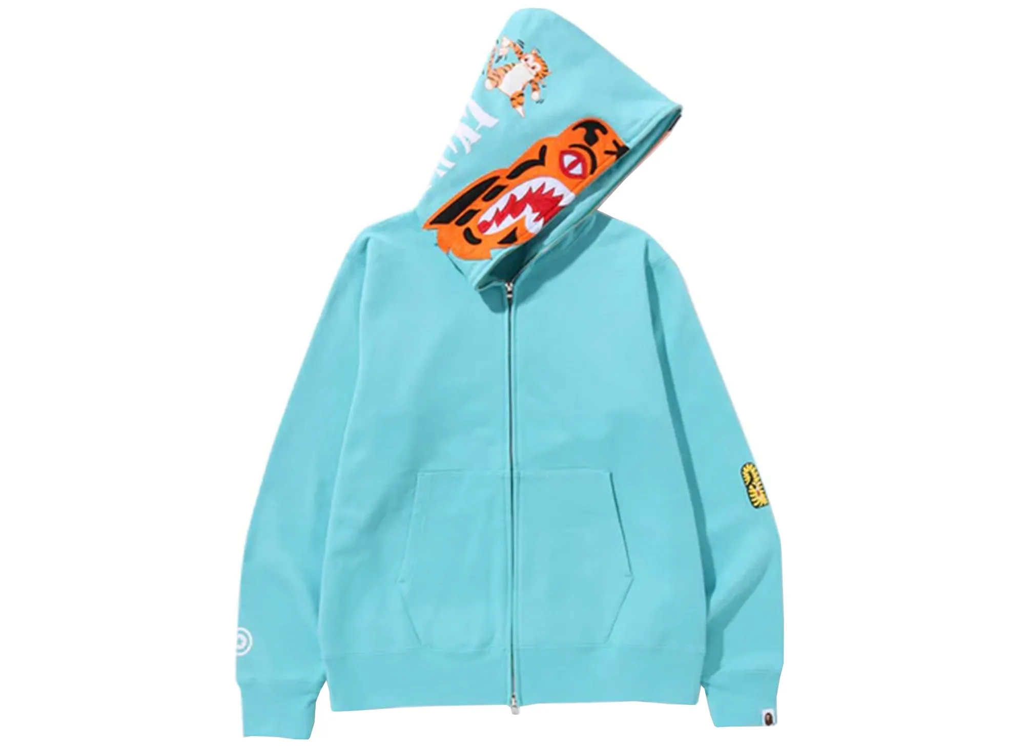 A Bathing Ape Tiger Full Zip Hoodie in Blue xld all