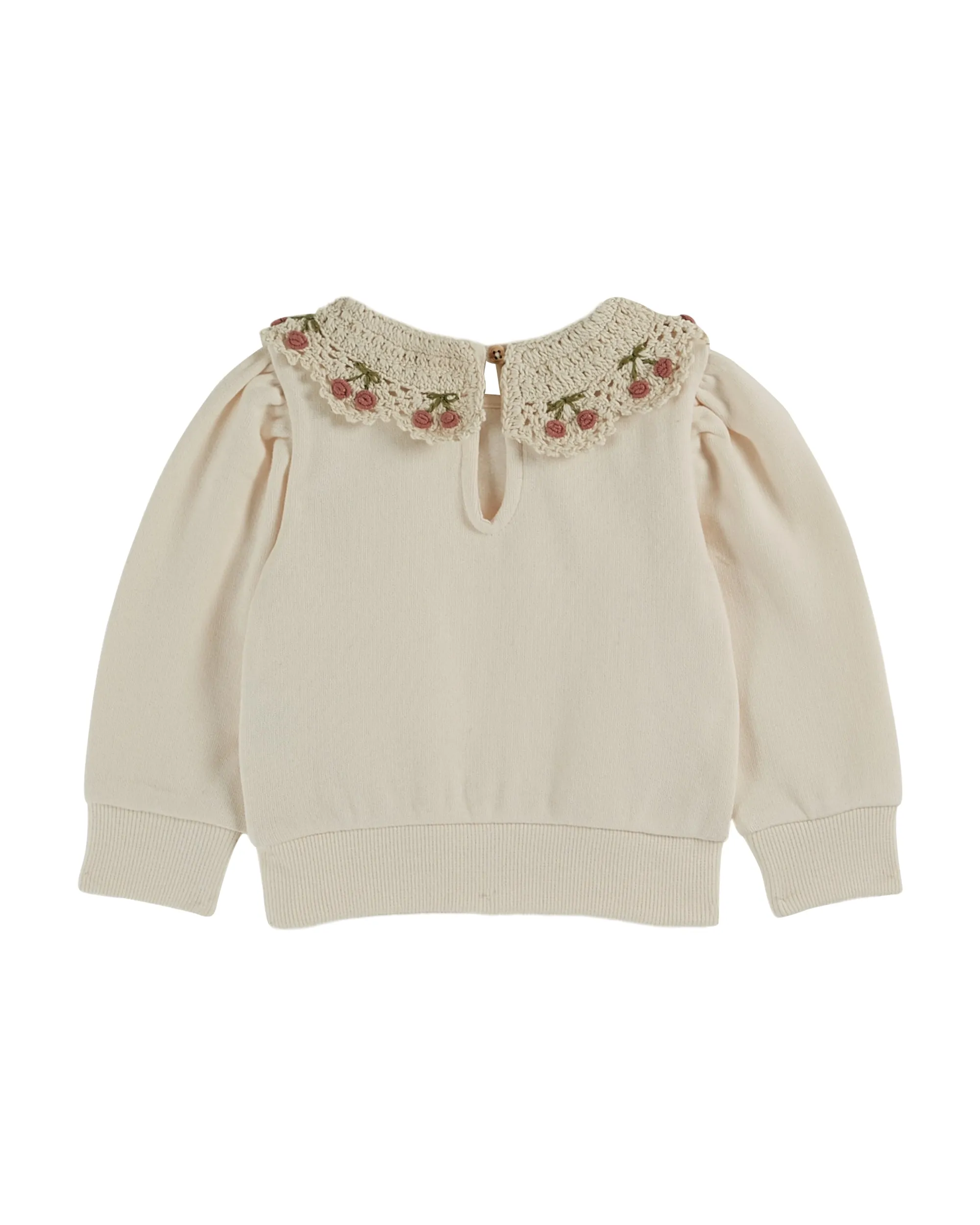 AA001-EMBROIDERED COLLAR SWEATSHIRT-CREME