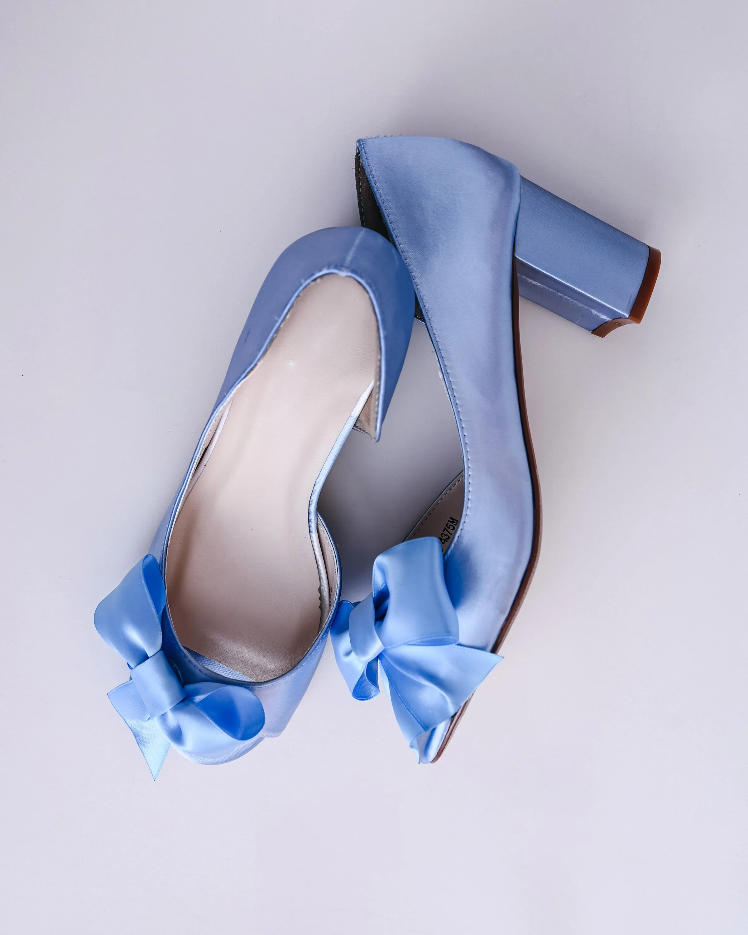 Joy Cornflower Blue Wedding Shoes with Matching Bow on the Toe