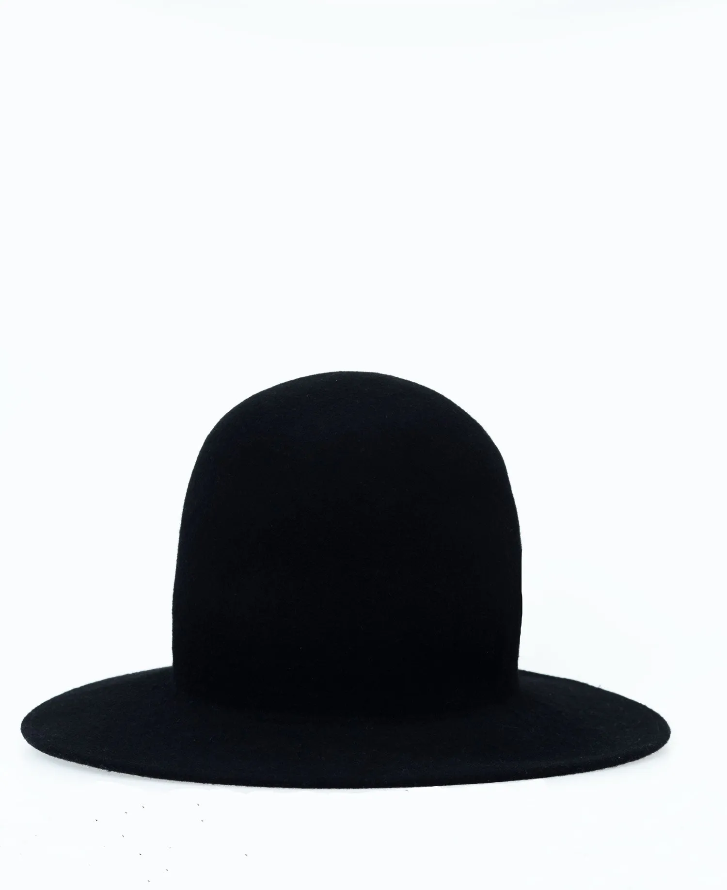 Erykah Domed Hat in Black Wool Felt