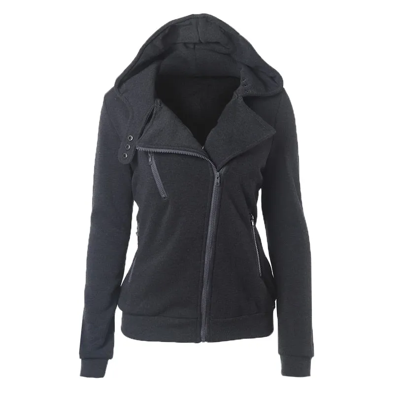 Amy Fashion - Casual Simple Zipper Basic Jackets