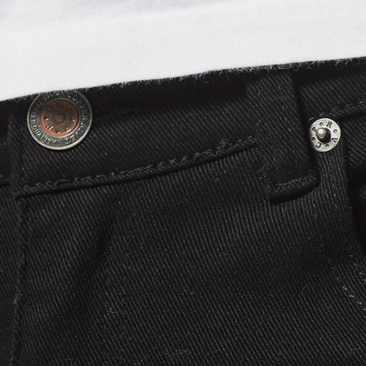 Copper Rivet Ripped Slim Jean (Jet Black)