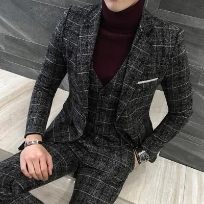 Xavier Plaid Three Piece Suit- Slim Fit