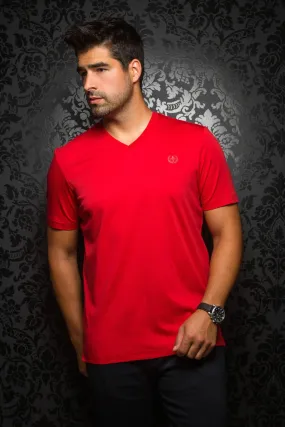 Au Noir Stretch Short-Sleeve Shirt | T-Shirt V-Neck - Michael Red