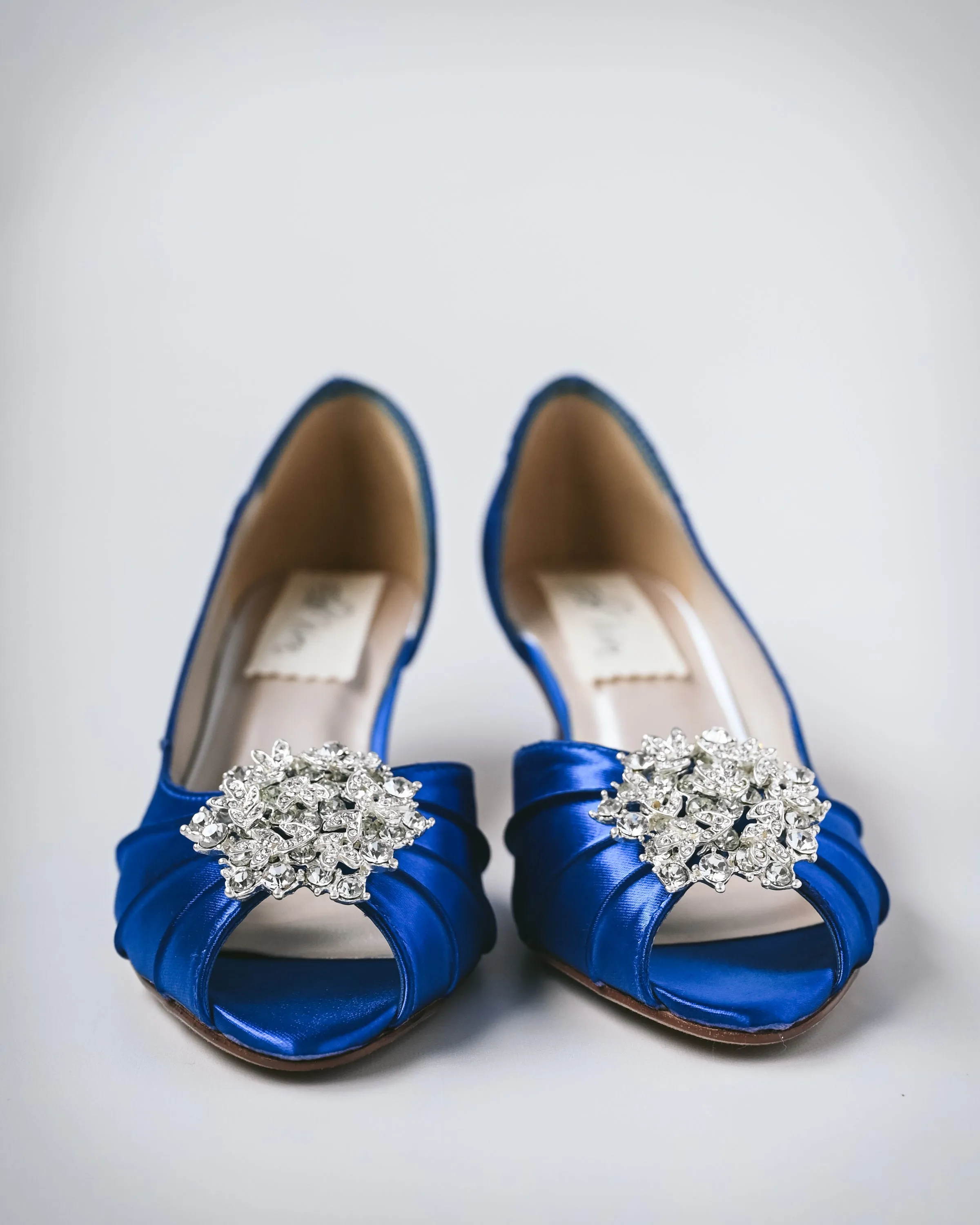 Abby Royal Blue Bridal Heels with Silver Vintage Adornment