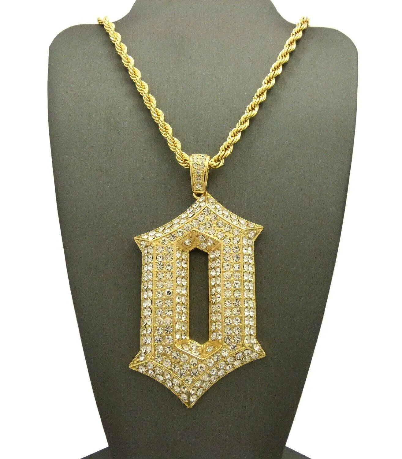 Full Diamond Letter Pendant Hip Hop Drake  Necklace