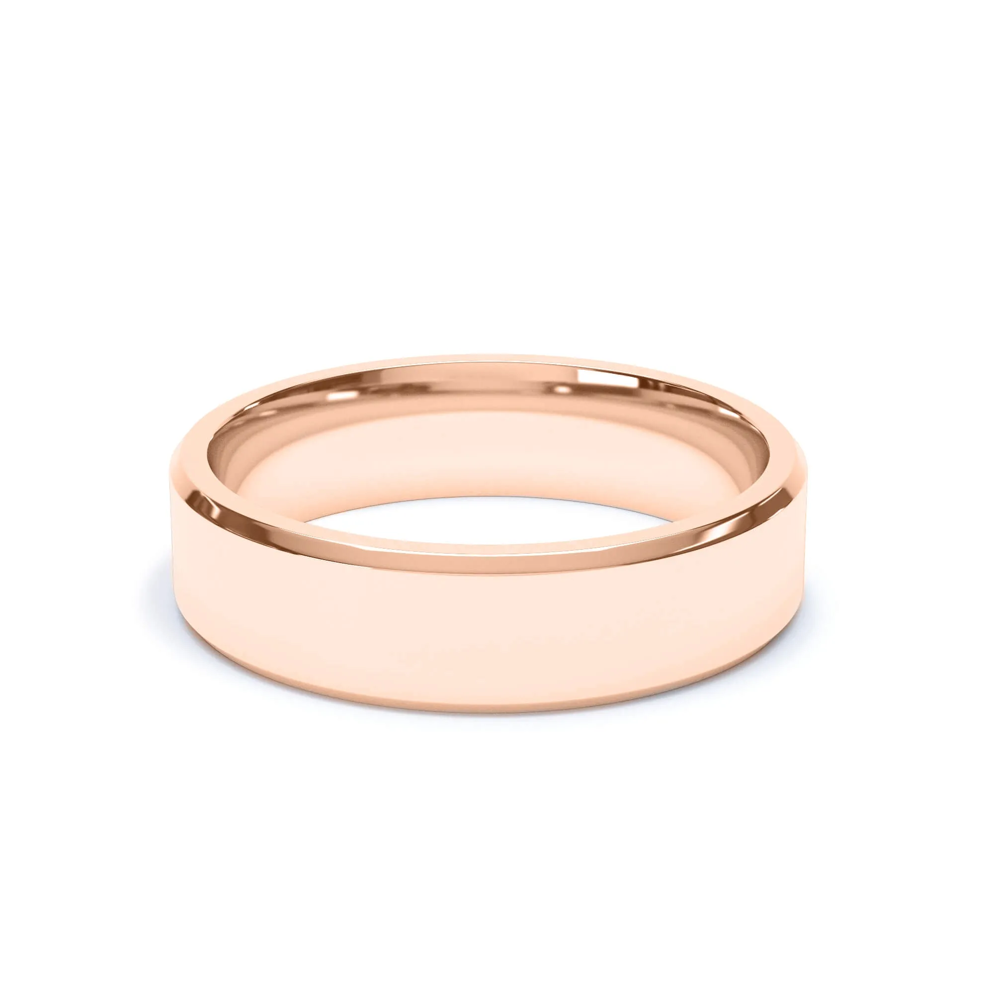 - Bevelled Edge Profile Wedding Ring 9k Rose Gold