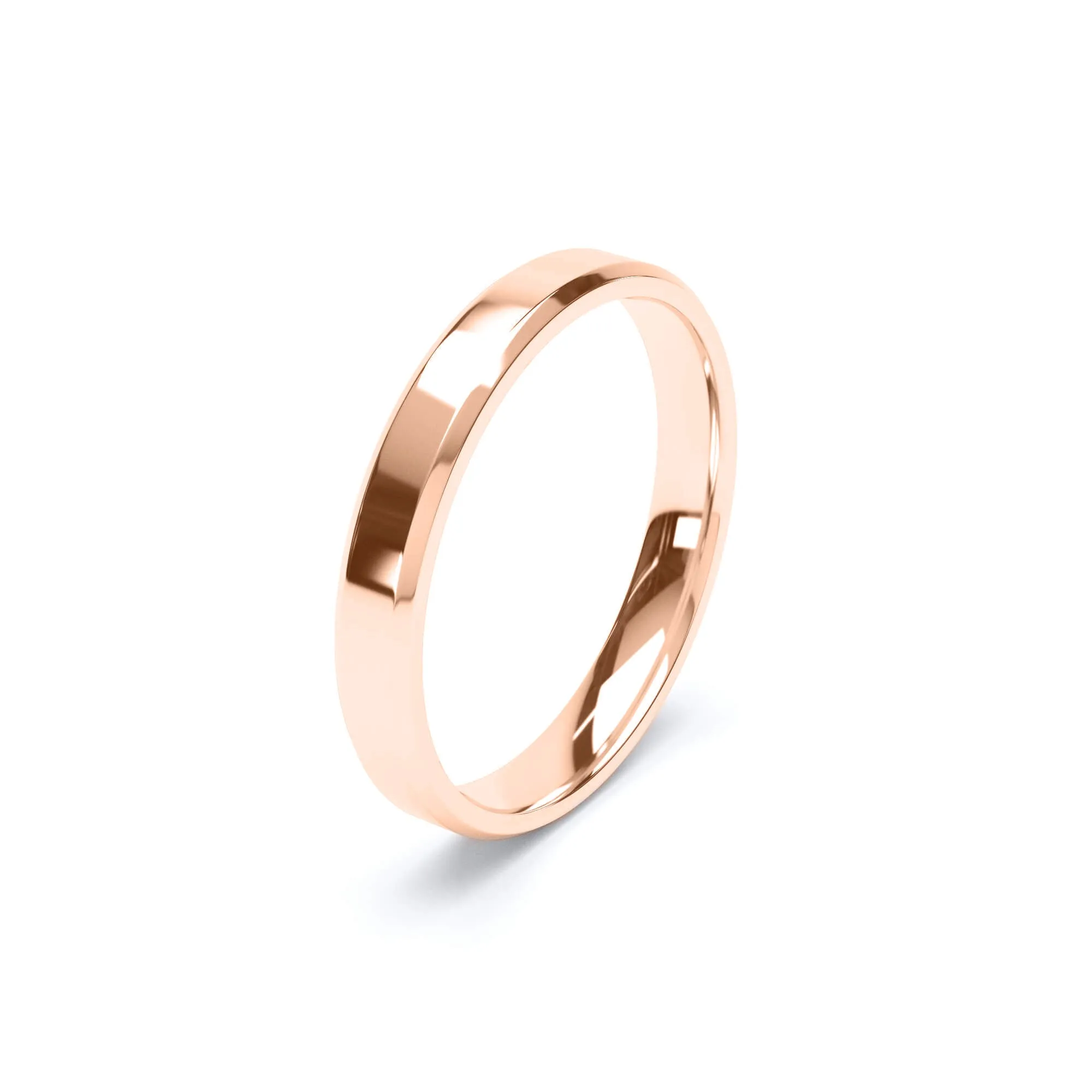 - Bevelled Edge Profile Wedding Ring 9k Rose Gold