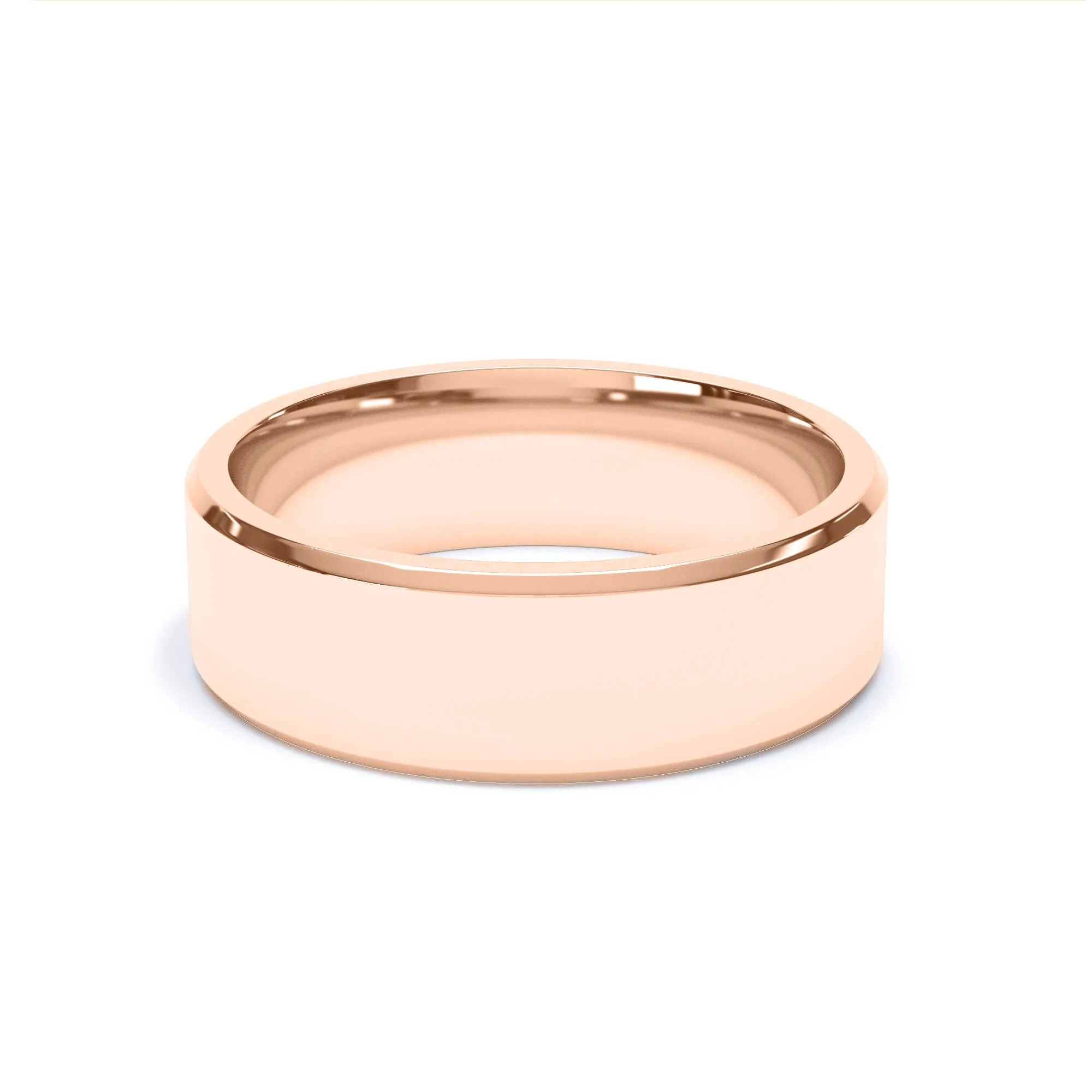 - Bevelled Edge Profile Wedding Ring 9k Rose Gold