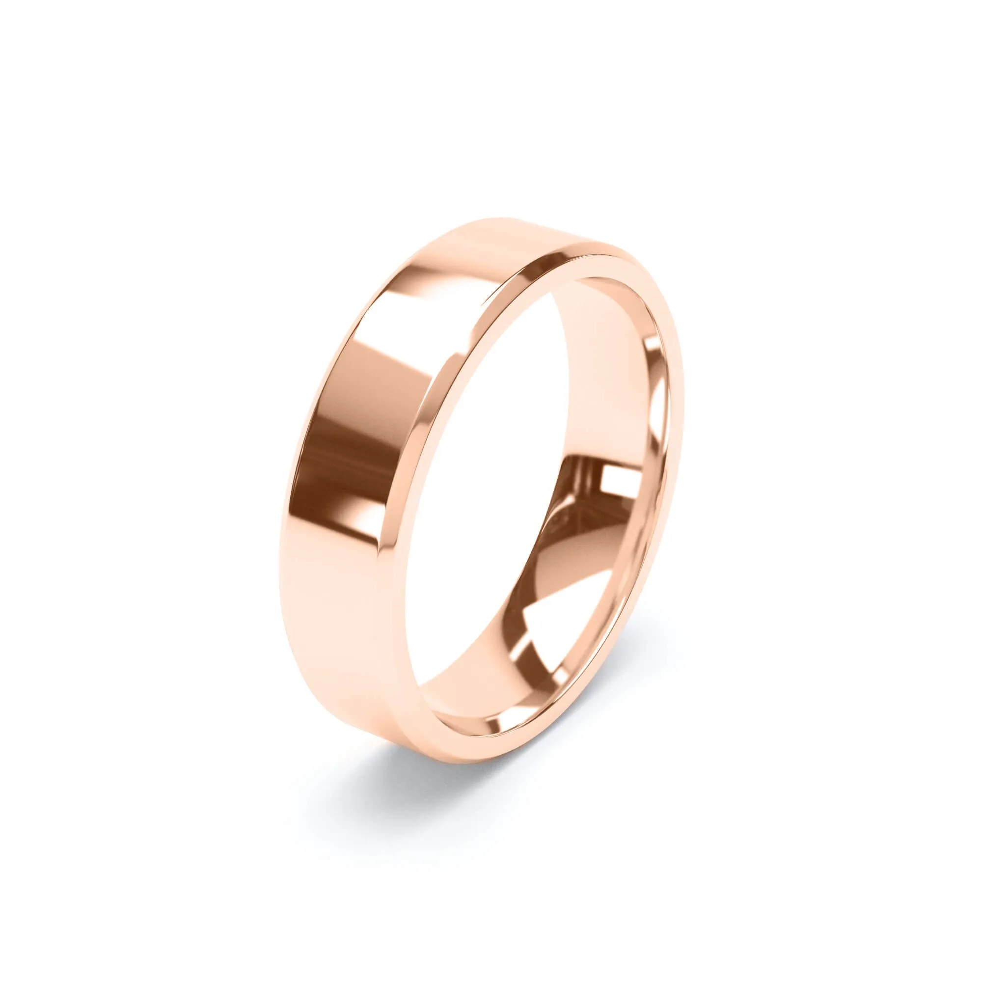 - Bevelled Edge Profile Wedding Ring 9k Rose Gold