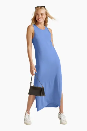 Beyond Yoga Effortless Tank Dress in Washed Flower Blue