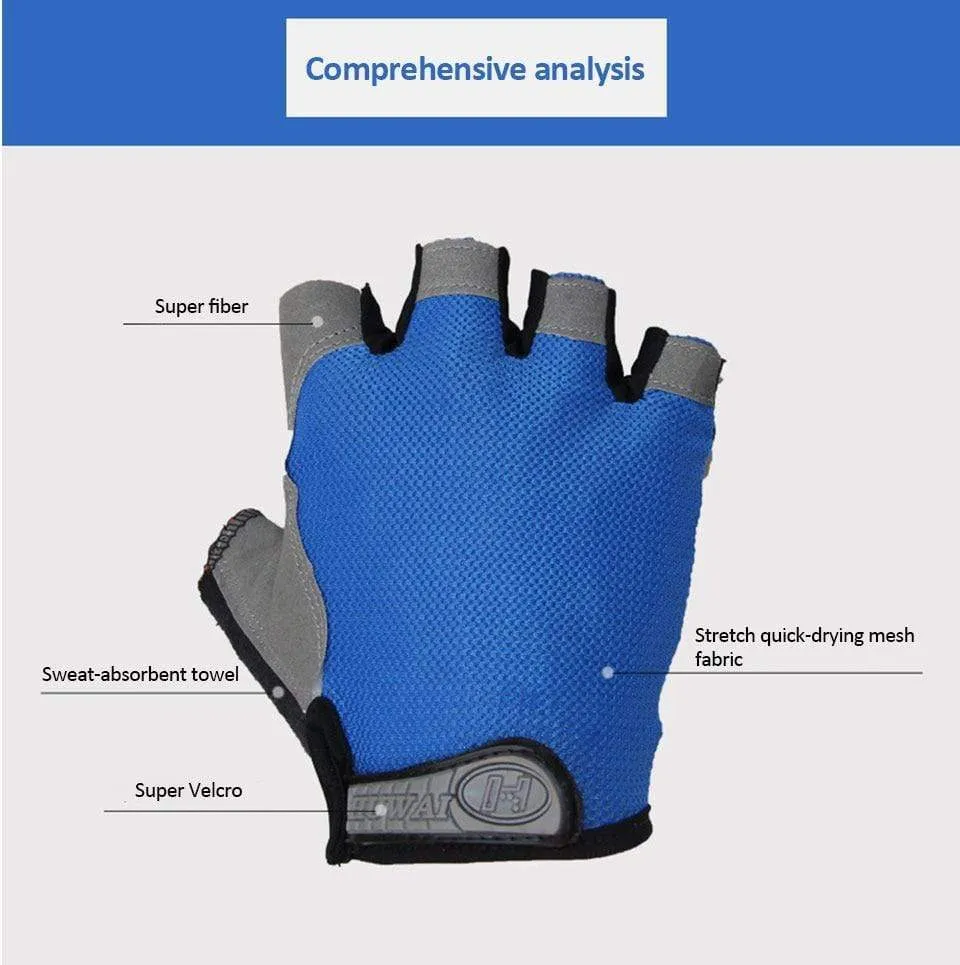 Cycling Gloves Anti-slip Anti-sweat Men Women Half Finger Gloves Breathable Anti-shock Sports Gloves MTB Bike Bicycle Glove