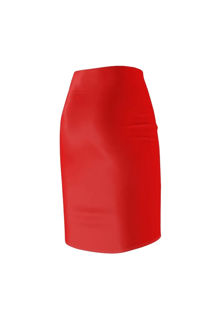 Lava Red Women's Pencil Skirt