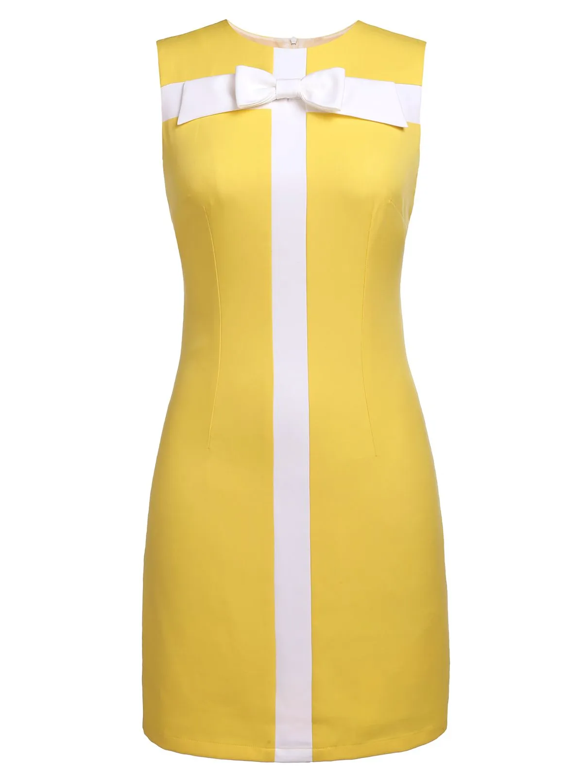 Yellow 1960s Bow Pencil Dress