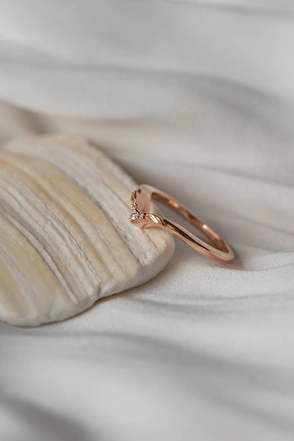 Nature inspired wedding ring / matching band for Amelia