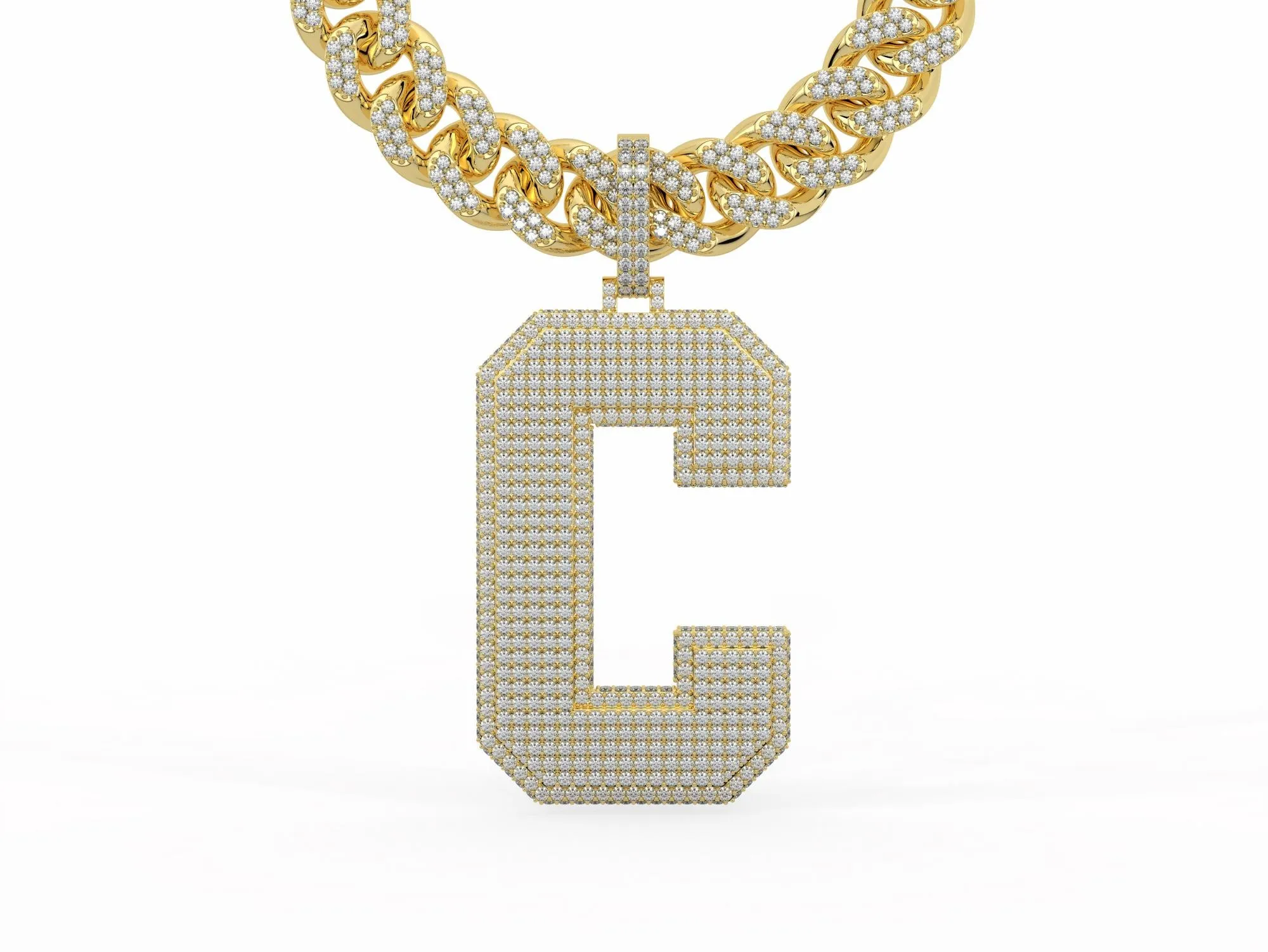 Moissanite Customize Initial Name Letter HIP HOP Pendant P 6