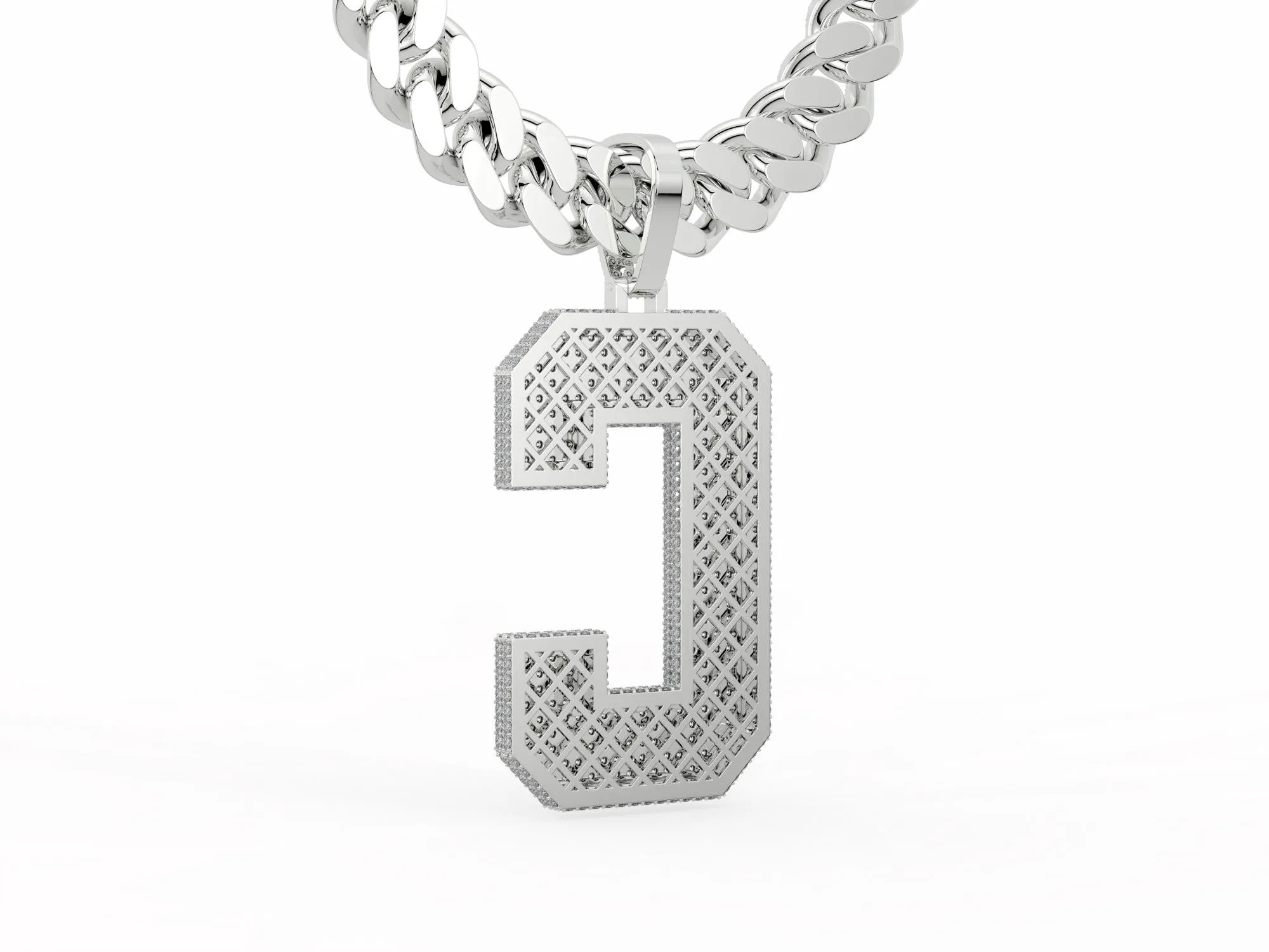 Moissanite Customize Initial Name Letter HIP HOP Pendant P 6