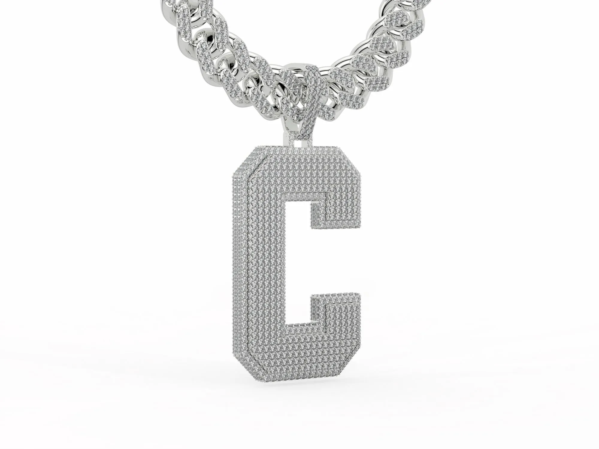 Moissanite Customize Initial Name Letter HIP HOP Pendant P 6