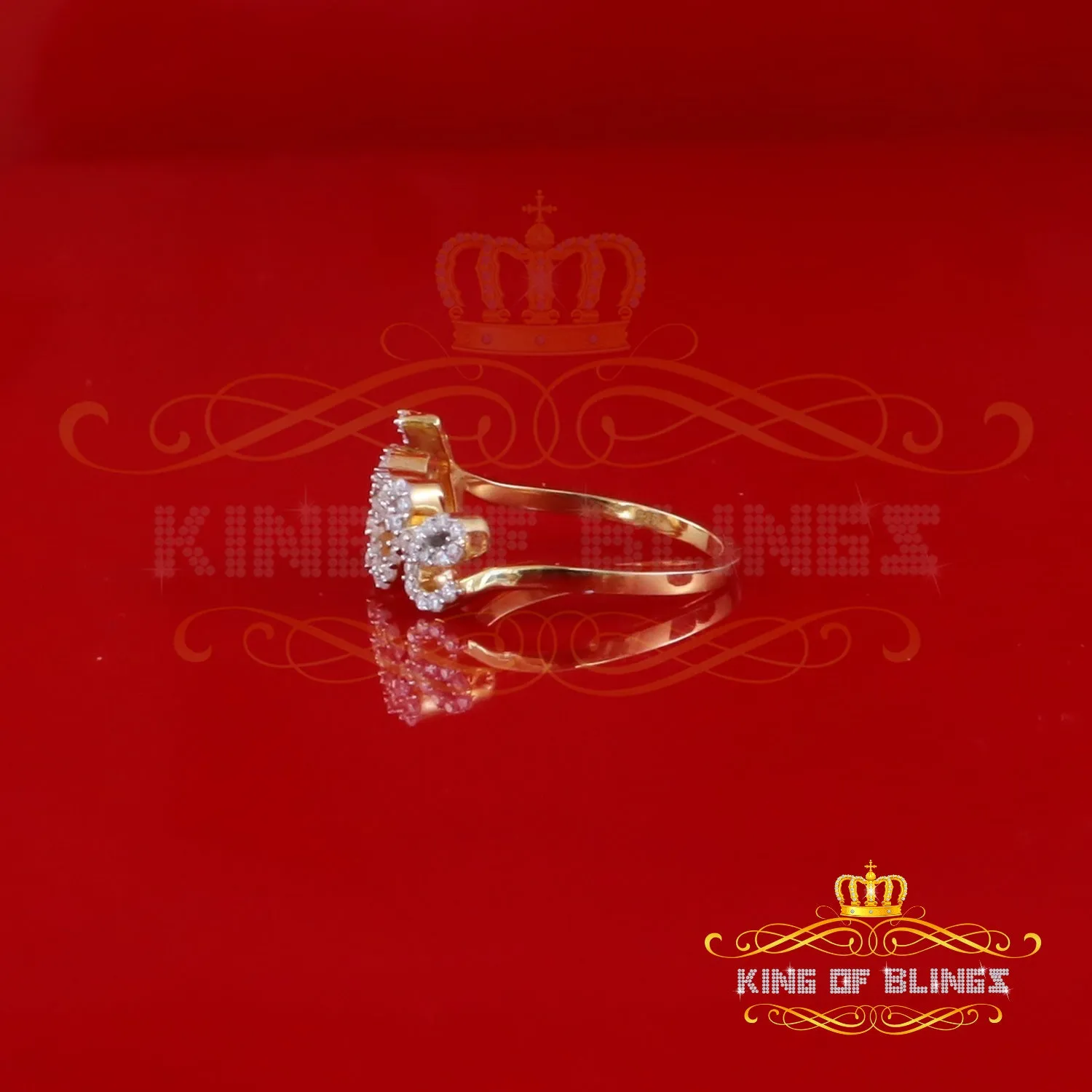 King of Bling's Yellow 925 SterlingSilver 0.33ct VVS 'D' Moissanite 'Love' Rings SZ 7 for Women