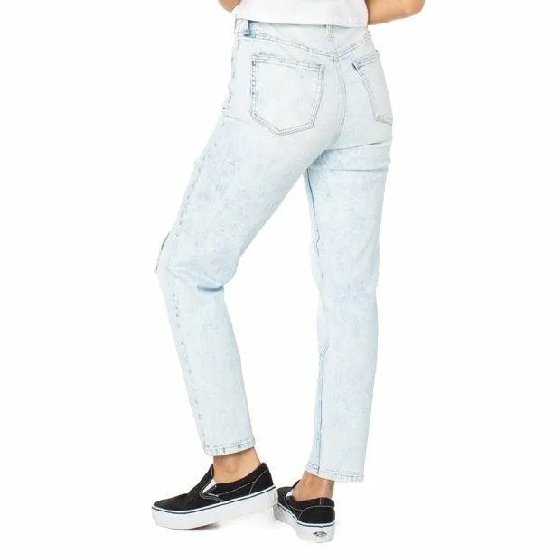 Women's junior high rise denim ripped jeans