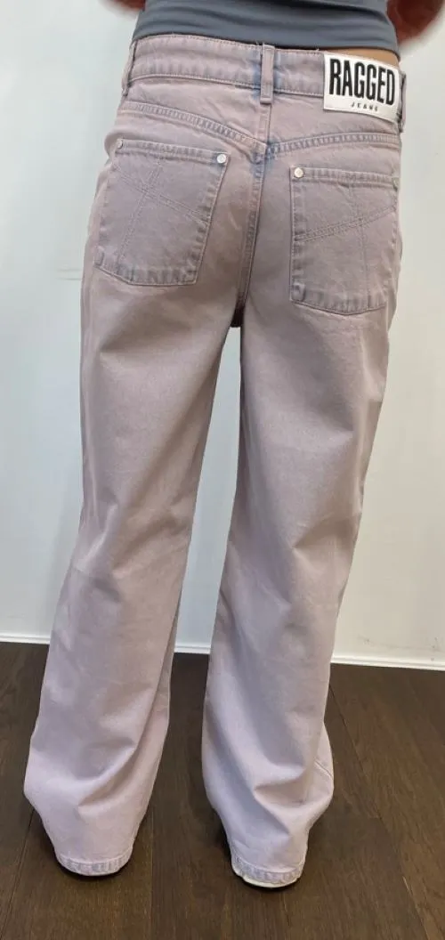 The Ragged Priest Pink Wash Distressed Release Jeans