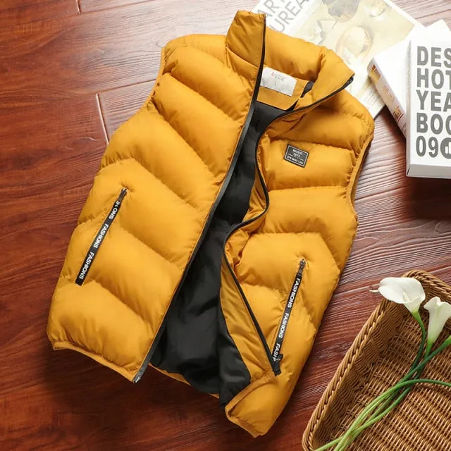 Fashion Mens Jacket Sleeveless Vest Spring Thermal Soft Vests Casual Coats Male Cotton Men's Vest Men Thicken Waistcoat 8XL