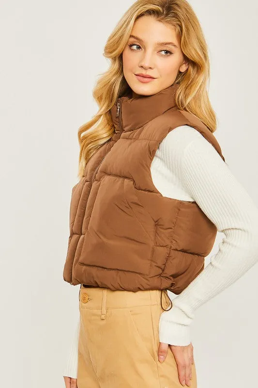 Zip It Up Puffer Vest With Pockets