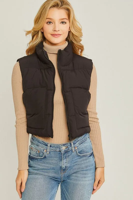 Zip It Up Puffer Vest With Pockets