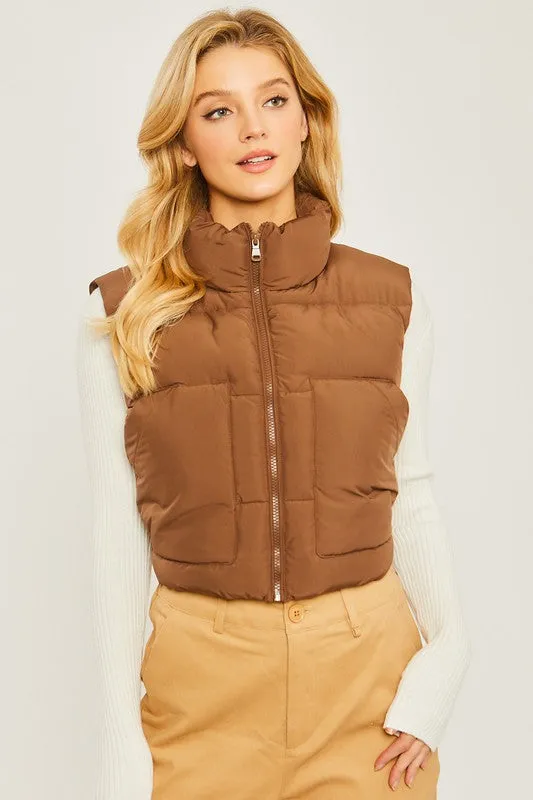 Zip It Up Puffer Vest With Pockets