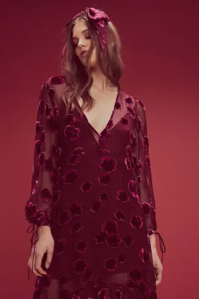 For Love and Lemons Sophie Velvet Floral Midi Dress