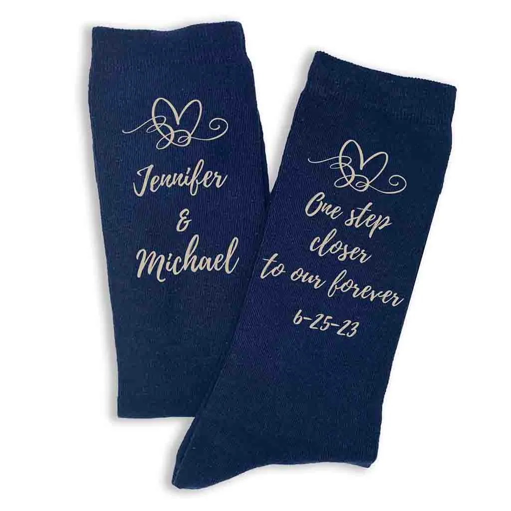 Personalized Wedding Socks for the Groom - One Step Closer