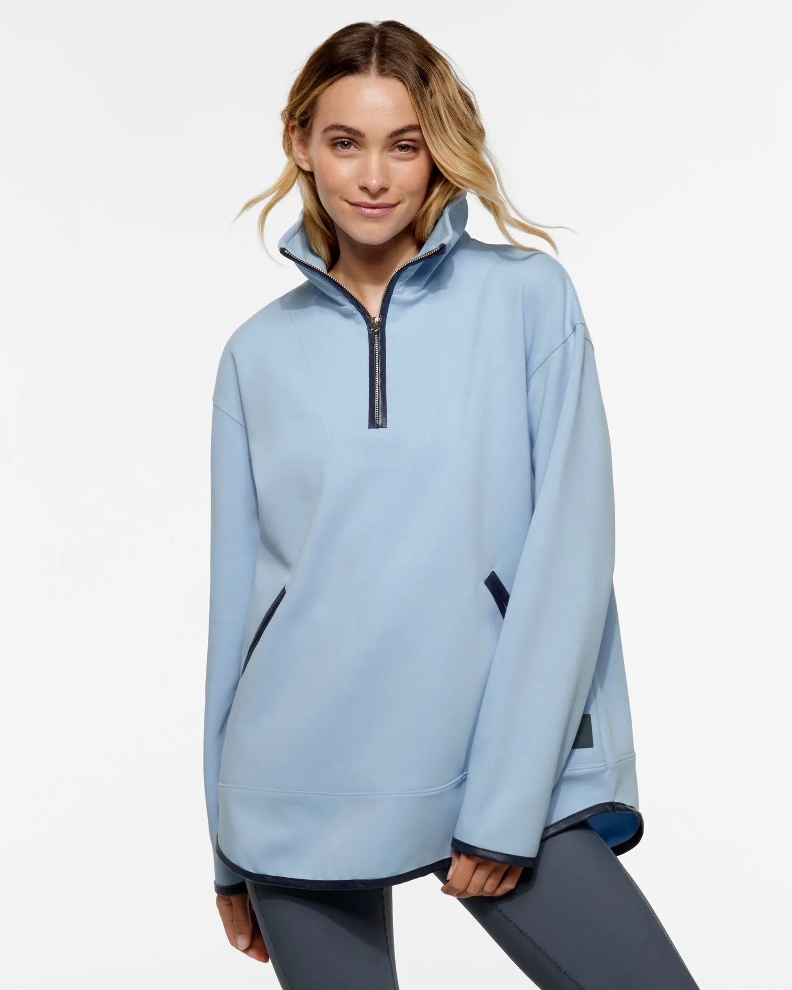 ARLBERG HALF-ZIP SCUBA SWEATER SKY BLUE