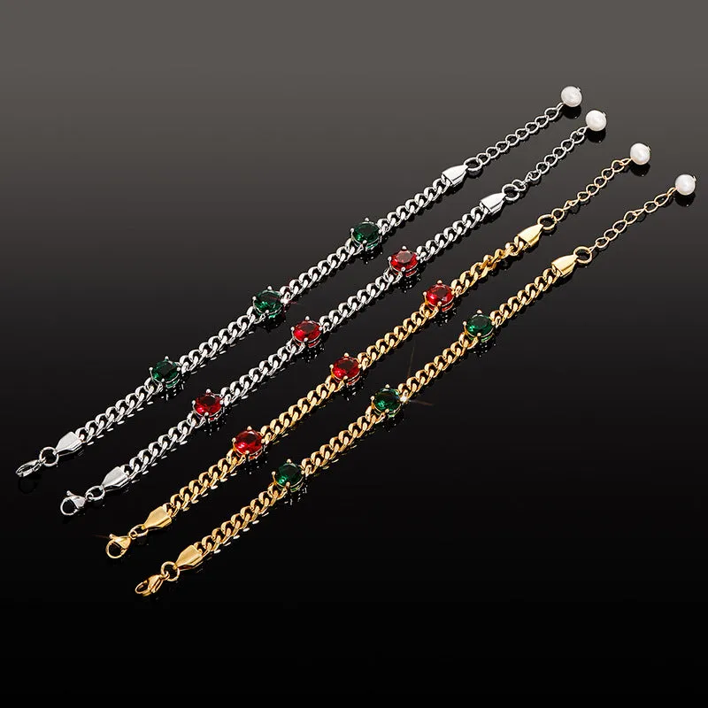 Hip Hop 3.5mm Simple Gemstone Necklace