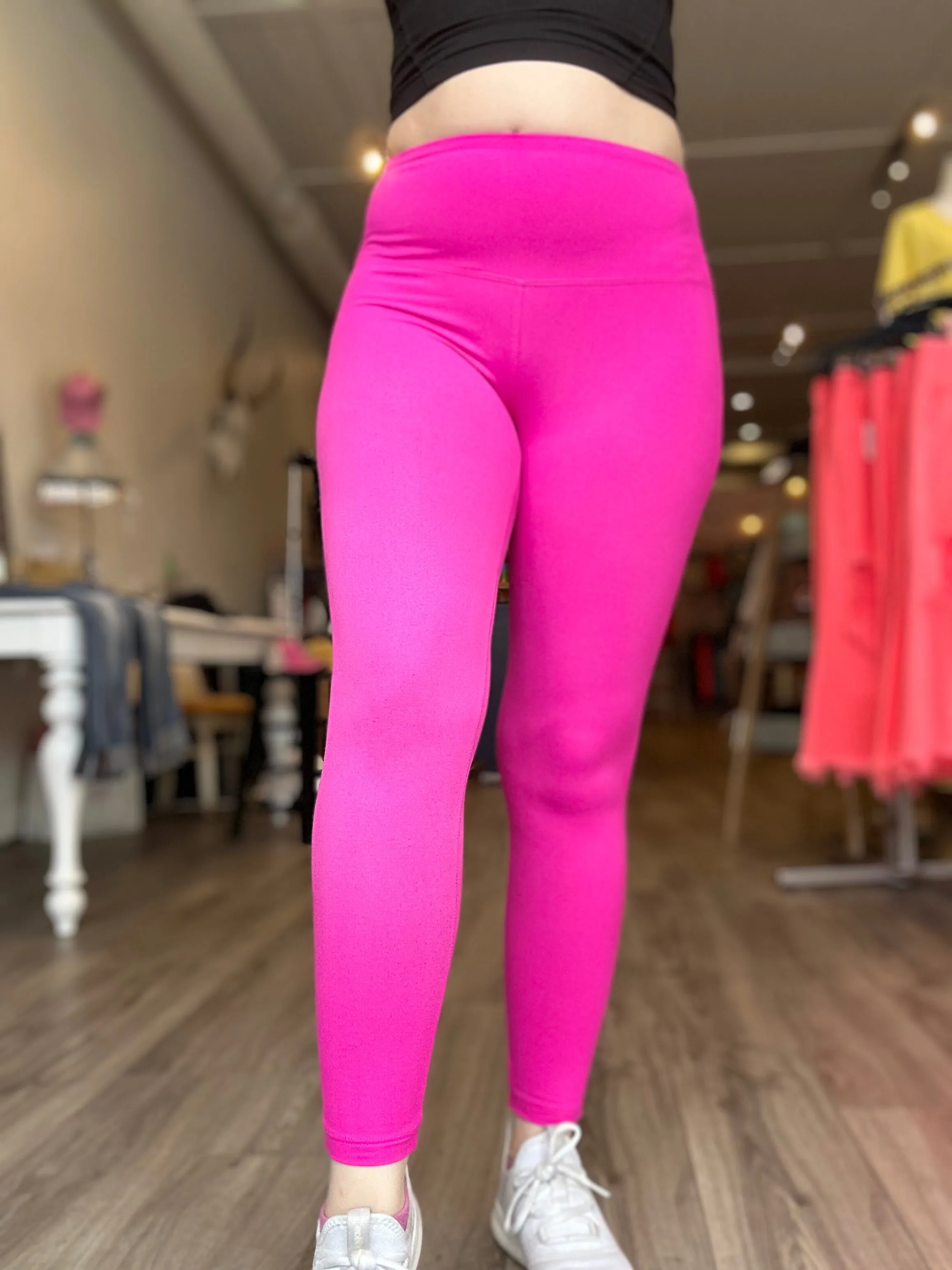 Hot Pink Wide Band Leggings