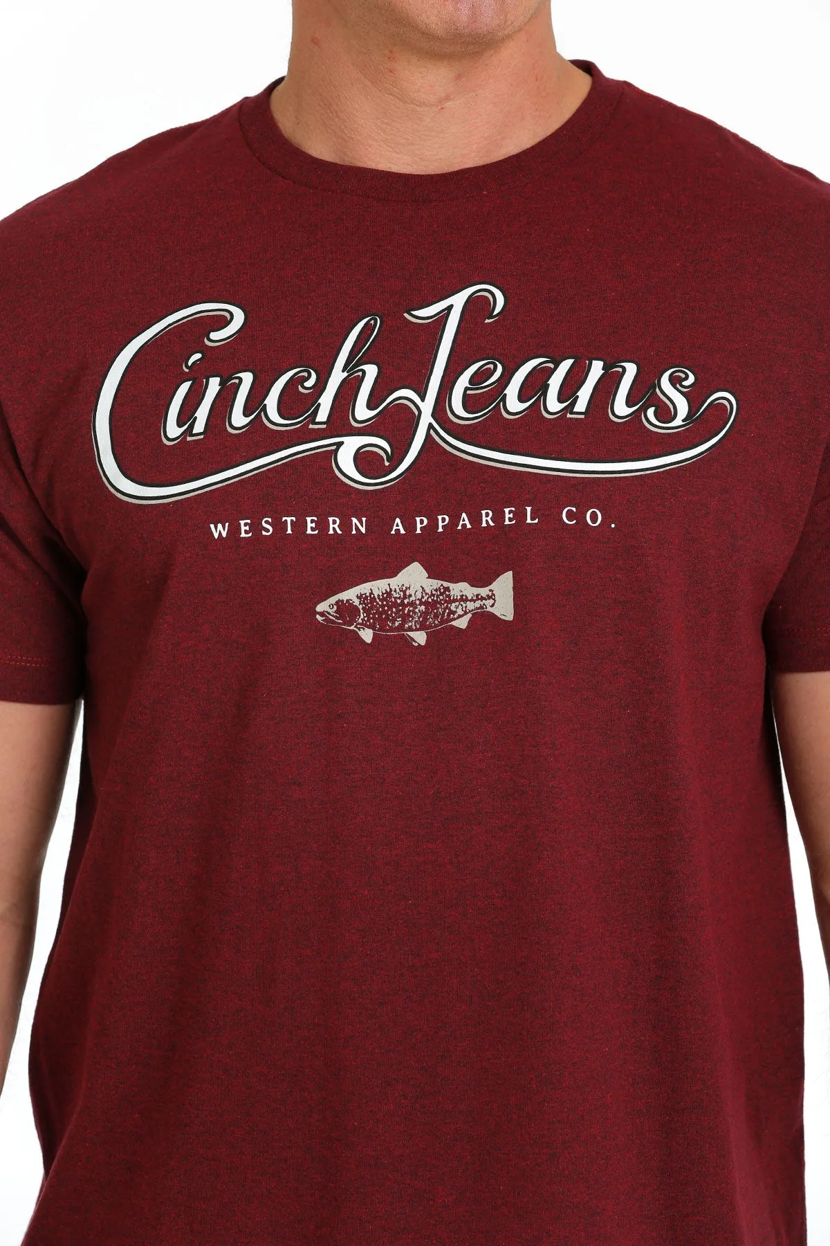 'Cinch' Men's Cinch Jeans Western Apparel Tee - Heather Burgundy