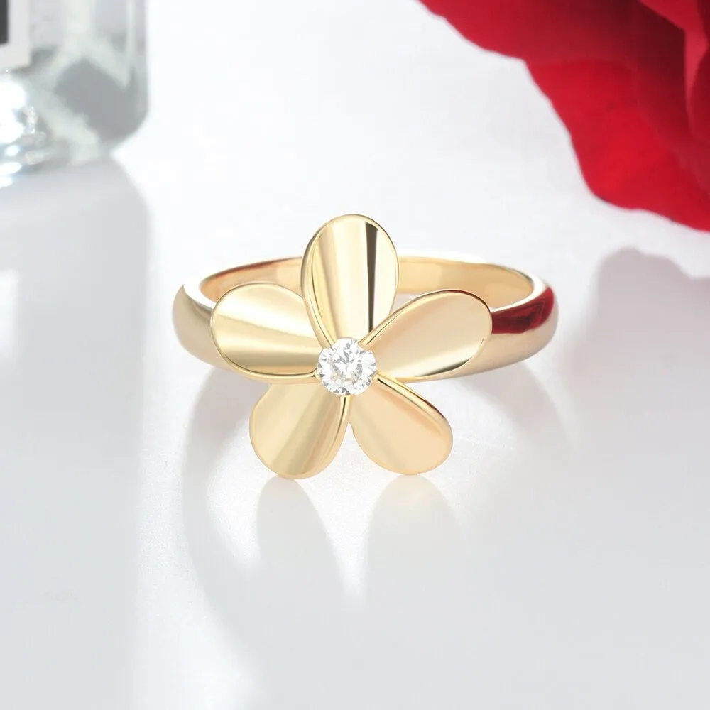 Classic Zircon Flower Rings For Women