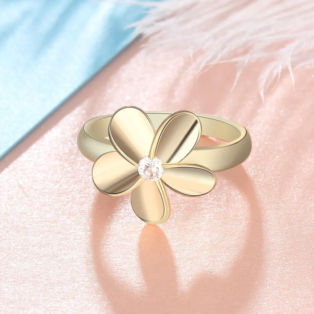 Classic Zircon Flower Rings For Women