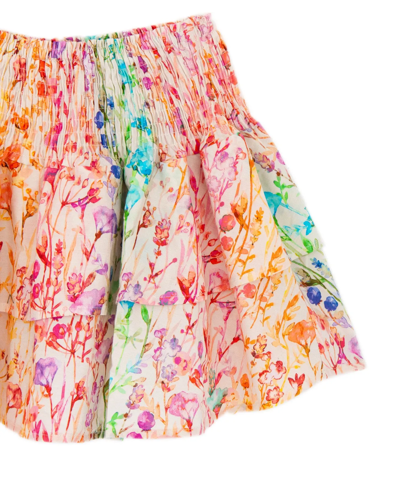 Theme Girls Jules Mini Skirt Rainbow Watercolor Floral