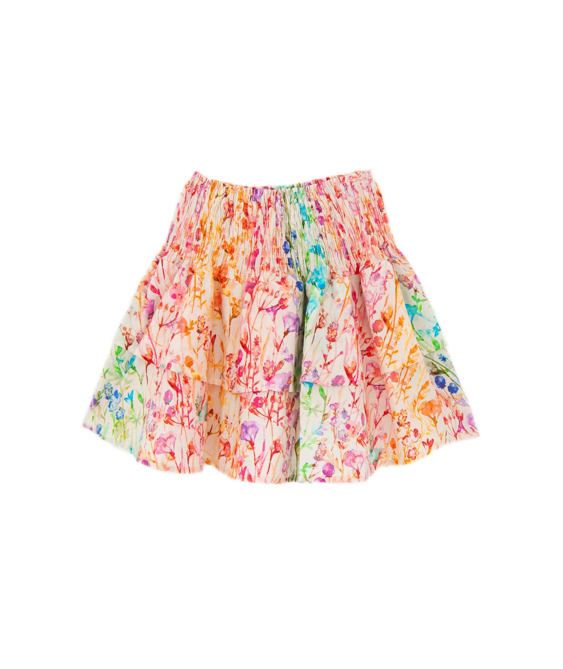 Theme Girls Jules Mini Skirt Rainbow Watercolor Floral