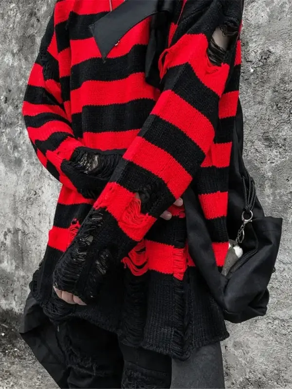 Cozy & Chic Hip Hop Striped Sweater